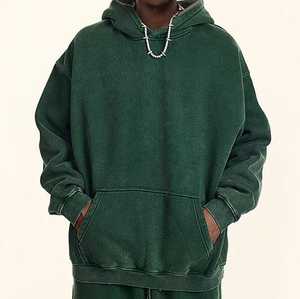 Sudaderas con capucha de gran tamaño desgastadas de 450 gramos de algodón personalizadas al por mayor diseño unisex lavado ácido para hombres para el invierno - Product Image 4