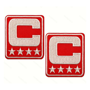 Écusson rétro cool rouge en relief réfléchissant avec logo de capitaine étoiles en tissu personnalisable, lavable au fer - Product Image 6