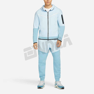 Survêtement d'hiver pour homme à capuche et fermeture éclair, coupe classique, 100 % coton, doublure polaire, confort quotidien, style urbain, polyvalence tout au long de l'année - Product Image 6