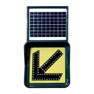 Solar-Powered Reflective Traffic Sign 40 X 40 cm 'Turn Left' Caution for Roadway 'Stop' Text - Product Image 1