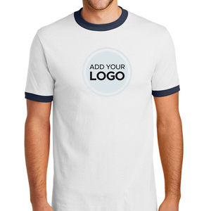 Camiseta de algodón polivinílico para hombre, camiseta Ringer, cuello redondo, manga corta, camiseta informal de moda - Product Image 1