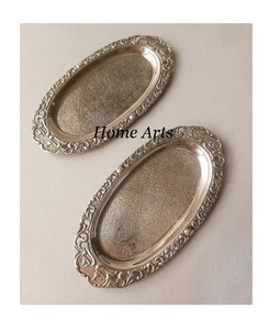 Exclusive Quality Aluminum Snacks <strong>Serving</strong> <strong>Tray</strong> <strong>Customized</strong> Size Oval Shape Sweets <strong>Serving</strong> <strong>Tray</strong> For Wholesale Supplier - Product Image 1