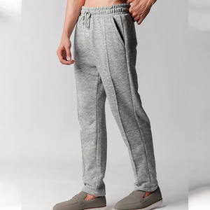 Pantalones de chándal de algodón con cordón personalizado, estilo jogger, de felpa francesa, con efecto apilado y acampanado, para hombre, de pierna recta y ancha, holgados - Product Image 2