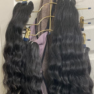 100% brut non traité indien Temple Remy cheveux tissage Extension naturel ondulé lâche vague profonde Style avec couleur authentique - Product Image 1