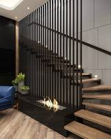 Escaliers flottants CBMMart | Escalier moderne pour maison avec garde-corps invisible et conception de bande de roulement ouverte