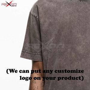 Acid Wash T-shirt Hommes Surdimensionné T-shirt Lourd Nouveautés En Gros Logo Personnalisé T-shirt Lourd - Product Image 3