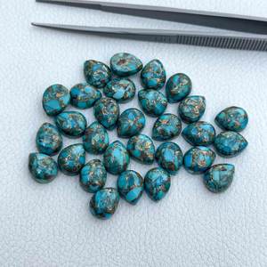 อัญมณีธรรมชาติขนาด AAA อัญมณีทองแดงเทอร์ควอยซ์6x9มม. พลอยหลวมสำหรับเครื่องประดับ - Product Image 1