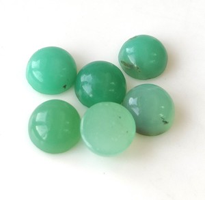Precio al por mayor, piedra preciosa de crisoprasa Natural, cabujón redondo de 3mm-10mm en piedra preciosa suelta con parte posterior plana verde para la fabricación de joyas - Product Image 2