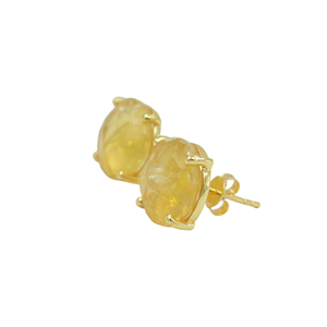 925 <b>Silver</b> <b>Earrings</b> with Natural Citrine Quartz Gemstones Gold Plated Excellent Quality <b>Stud</b> <b>Earrings</b> <b>for</b> Wedding or Gift - Product Image 2