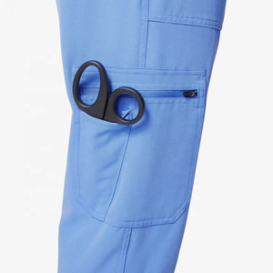 Elastic Waistband Knitted 100% Cotton Unisex Scrub Pants with Side Pockets Breathable Comfortable Hospital Use - Product Image 5