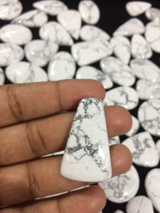 Howlite Gemstone Cabochon Semi Precious White Howlite Loose Gemstone Cabochon para joyería - Product Image 5