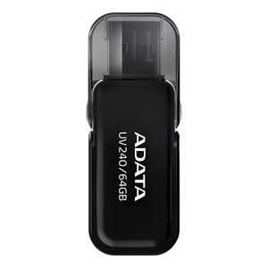 แฟลชไดรฟ์ Adata UV240 ความจุ 64GB USB 2.0 รุ่น AUV240 สีดำ พร้อมโลโก้สลัก บรรจุในกล่องของขวัญโลหะและพลาสติก - Product Image 1