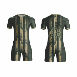 Uniforme de rugby blanc sublimé personnalisé Maillot de compression à manches courtes et short à rayures pour vêtements de football - Product Image 2