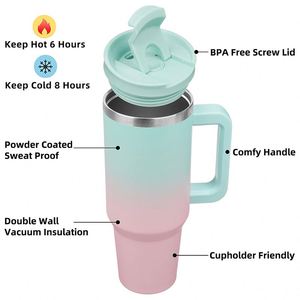 Taza de Acero Inoxidable de Primera Calidad con Aislamiento Térmico, Tapa y Asa, a Prueba de Fugas, para Acampar al Aire Libre - Product Image 2