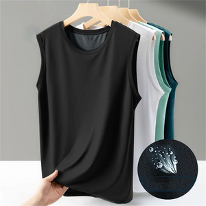 เสื้อกล้ามผ้าฝ้าย100% ของผู้ชายเสื้อแขนกุดออกกำลังกายในยิมสำหรับกีฬาและการออกกำลังกายตอนเช้า - Product Image 1