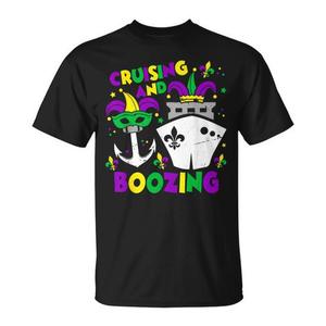 T-shirt Cruising And Boozing Mardi Gras per adulti, unisex, a maniche corte, girocollo, design per feste in famiglia - Product Image 1
