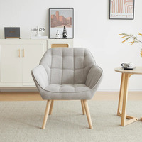 Fauteuil Matilda en teck massif, revêtement en velours moderne, multifonctionnel pour salon, appartement, hôtel, couleur beige brun