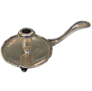 Meilleurs prix, bougeoir traditionnel en laiton de petite taille avec poignée, bougeoir antique en métal, forme ronde, pour les occasions de Noël - Product Image 1