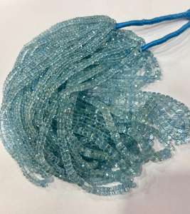 Aigue-marine bleue de haute qualité perles de rondelle à facettes pierre naturelle de bonne qualité - Product Image 5