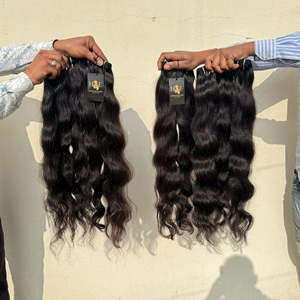 100% paquets de cheveux vierges indiens non transformés avec fermeture Hd faisceaux de cheveux humains de vague de corps cheveux bouclés bruts du temple - Product Image 1