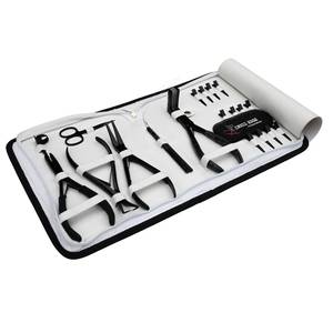 Hair Stylist Extension Tool Set <b>Tape</b> in Applicator Two-Hole Bead Crimper Curved Plier Loop Hook & Cutting Scissors Nonslip - Product Image 1
