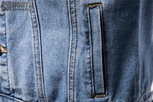 Chaqueta vaquera de mezclilla de un solo pecho de Color sólido 2025, prendas de vestir de algodón, chaqueta vaquera de manga larga hecha en Pakistán para la venta - Product Image 6