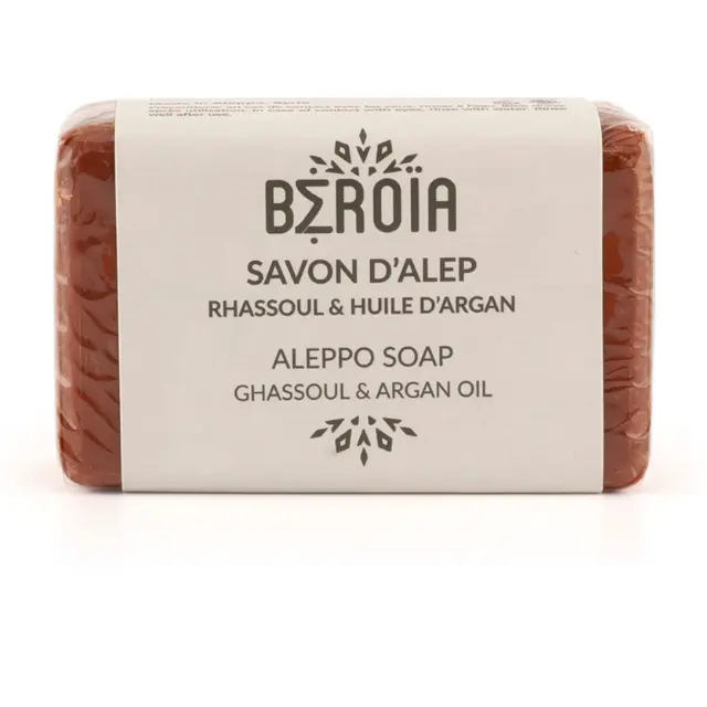 Aleppo sapone solido ghassoul e olio di argan luce per la pelle effetti benefici sulla pelle grassa pulita di tutte le impurità 100g