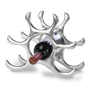 Metal 6 Bottle <b>Wine</b> <b>Rack</b>, <b>Wine</b> Holder <b>Black</b> Powder Coated Tabletop Organizer Dining Room Decor Counter Top <b>Wine</b> Bottles <b>Rack</b> - Product Image 5