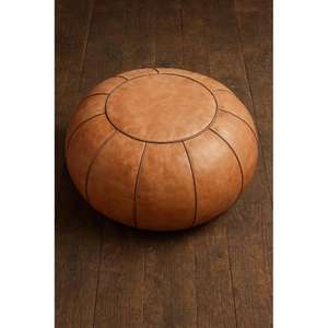 Moroccan Leather Pouf Handmade Ottoman Footstool Traditional Handcrafted <b>Pouffe</b> Home Decor Boho Ottoman <b>Seat</b> Living Roo - Product Image 1