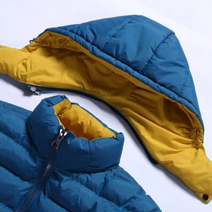 Chaqueta de Invierno Acolchada de Talla Grande para Hombre, con Cuello Alto y Logotipo Frontal, Color Sólido con Capucha - Gran Venta - Product Image 3