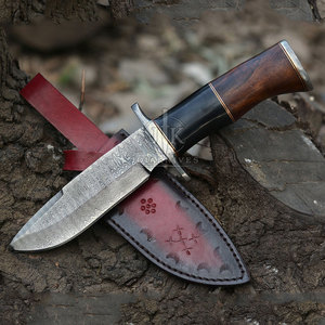 Nouveaux Couteaux de Chasse en Acier Damas de Haute Qualité avec Manche en Bois, Personnalisables OEM - Product Image 4