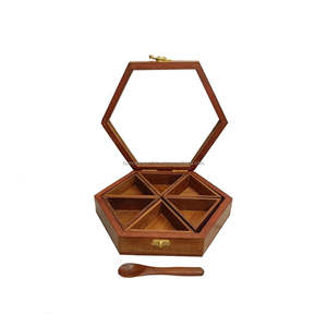 Bandeja Masala de madera hecha a mano, perfectamente diseñada para una presentación y almacenamiento elegantes de Humran Export - Product Image 3