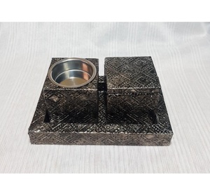 Recién llegado, juego de soporte de incienso de madera con bandeja de diseño de flores de impresión y caja de almacenamiento, diseño de lavado blanco para decoración del hogar - Product Image 6