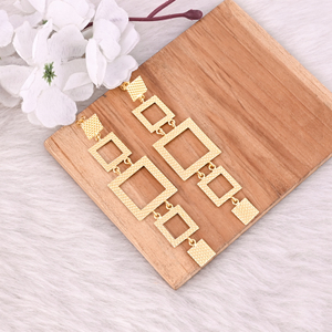 Pendientes Largos de Latón Chapado en Oro Estilo Bohemio para Mujer, Regalo Elegante para Bodas, Compromisos, Fiestas y Aniversarios - Product Image 2