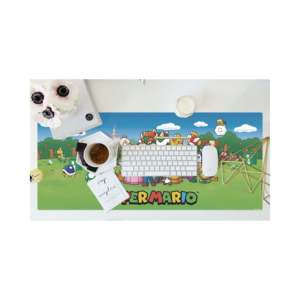แผ่นรองเมาส์ Super Mario XL พิมพ์โลโก้ตามสั่ง รูปทรงสี่เหลี่ยม กันน้ำ หนา 3 มม. รองรับการชาร์จไร้สาย พร้อมระบบทำความร้อน สำหรับคอมพิวเตอร์ - Product Image 1