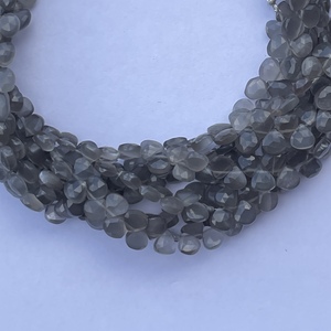 6mm 8mm 10mm pierre de lune grise naturelle forme de coeur briolette à facettes gouttes perles brin au prix d'usine en gros en ligne - Product Image 2