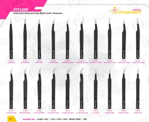 Nuevo Juego de Pinzas para Extensión de Pestañas, Herramientas de Alta Precisión para Pestañas, Venta al por Mayor OEM, Pinzas Curvas y Rectas para Pestañas - Product Image 6