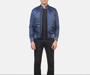 Chaqueta de satén personalizada 2025 para hombre, chaqueta de lona deportiva de invierno con cuello levantado y logotipo frontal, ropa deportiva de marca de talla grande - Product Image 6