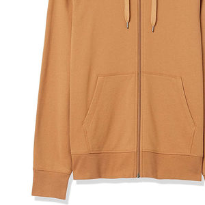 Sweat-shirt unisexe à capuche et fermeture éclair INDEX APPAREL, marron uni, tricoté, coupe classique, pour l'automne - Product Image 4
