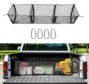 OEM/ODM <strong>Cargo</strong> <strong>Net</strong> Truck Bed Organizer Heavy Duty Tailgate Mesh for Pickup Truck Trunk Storage <strong>Net</strong> with 3 Pockets &amp; Metal Hooks - Product Image 1