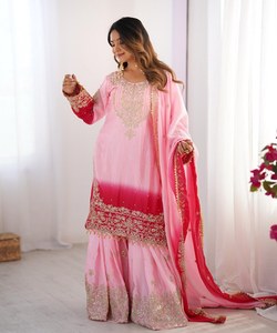 Printed Top with Designer Sharara and Embroidered Dupatta, Elegant Ethnic Wear for Festive or Function Look - Product Image 5