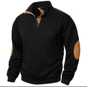 Jersey informal de manga larga con cuello levantado y botones para hombre, ropa de calle de invierno para actividades al aire libre, nuevo estilo urbano - Product Image 2