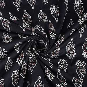 <b>Black</b> 240 TC Cotton <b>Double</b> <b>Bed</b> Dohar with Handblock Floral Print SHKR1014 Comforter - Product Image 3