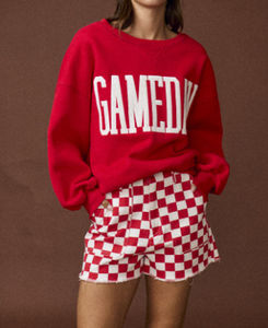 Sudadera de algodón de gran tamaño de invierno de alta calidad para mujer, jersey de cuello redondo transpirable, Sudadera con capucha de Gameday forrada al por mayor - Product Image 6