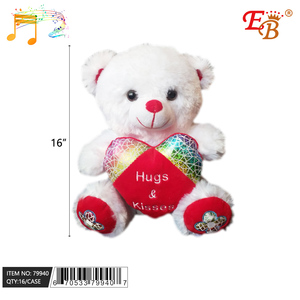16 \ "orso bianco abbracci e baci con il suono 30pc/CS forniture di san valentino - Product Image 1