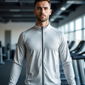 แจ็กเก็ตเตะบอลมีซิปคอตั้งสำหรับผู้ชายแจ็คเก็ตฝึกซ้อมฟิตเนสใส่วิ่งในยิมสำหรับผู้ชาย - Product Image 4