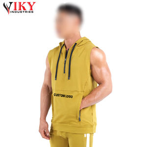 Sudadera con capucha para hombre, disponible en diferentes colores, cómoda, sin mangas, lisa, de VIKY INDUSTRIES. - Product Image 4