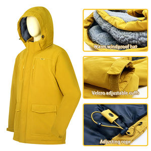 Vente directe hommes longue imperméable respirant coupe-vent veste capuche fermeture éclair style rue haute pour les activités de plein air - Product Image 5
