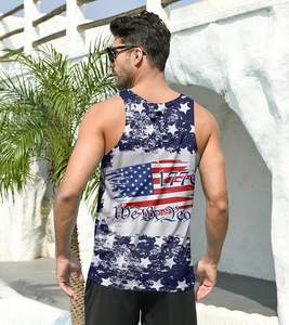 Camiseta sin mangas de gimnasio de algodón 100% personalizada para hombre, chaleco deportivo informal de secado rápido, diseño de Sisa caída, transpirable, estampado Offset de Fitness - Product Image 5