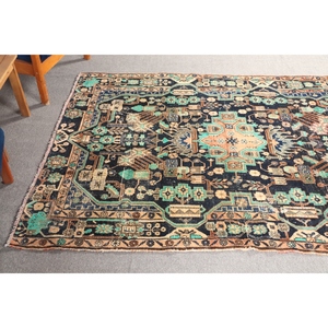 4.9x6.9 ft Turkish <b>Brown</b> <b>Wool</b> Patchwork Rug Eco-Friendly Latex Backing - Product Image 4